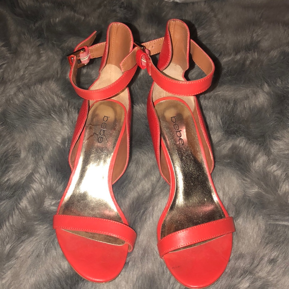 Red-orange Bebe Heels